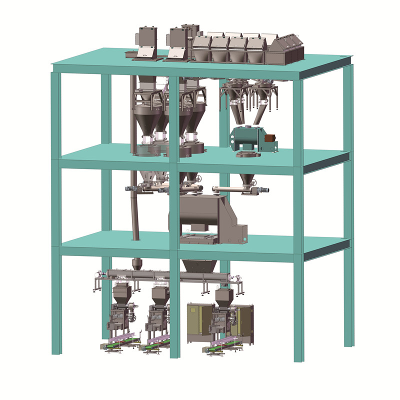 Powder fertilizer packing line